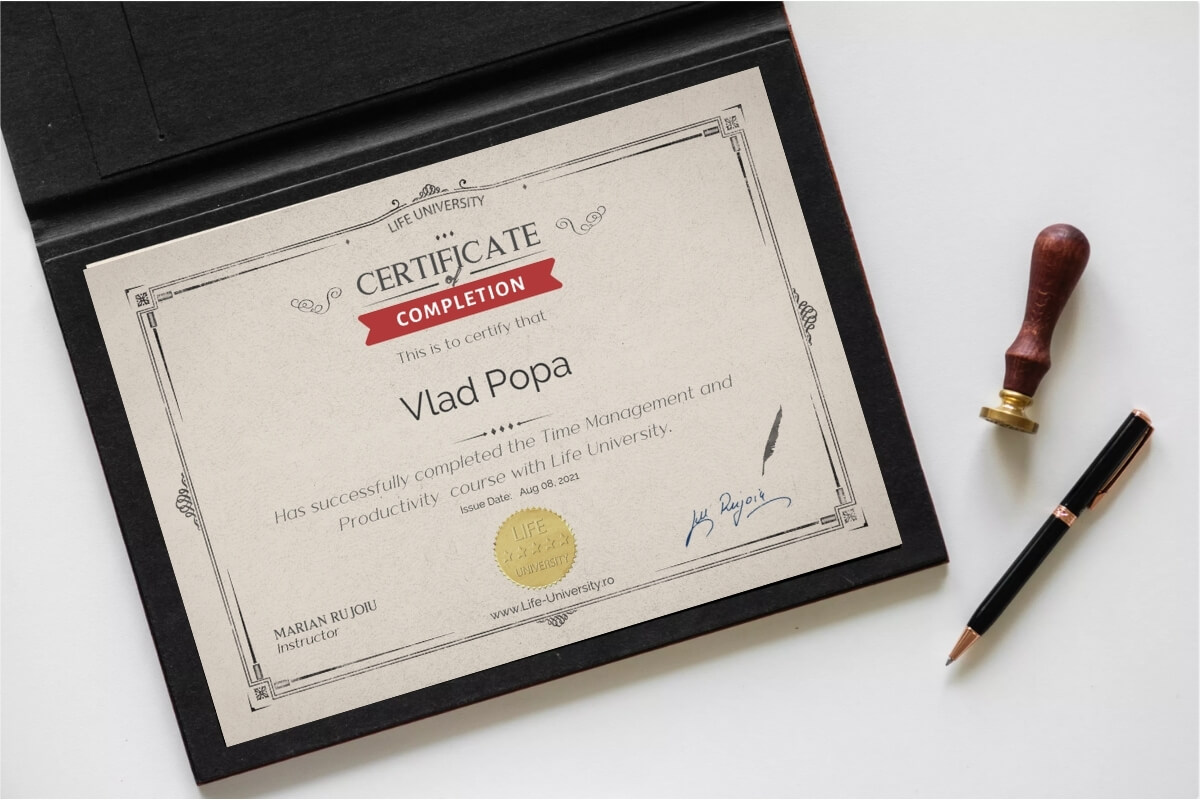 certificare curs time management