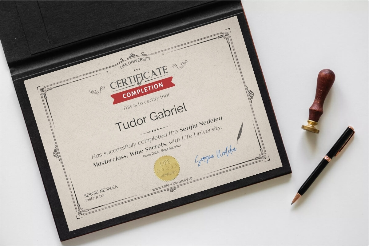 Certificare curs vinuri