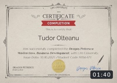 certificare training Business development