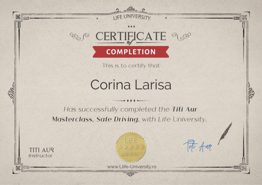 Certificare curs safe driving