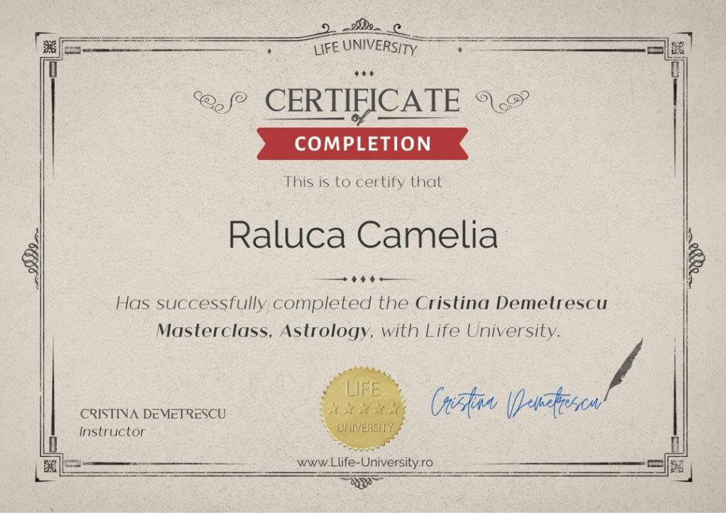 Certificare curs astrologie