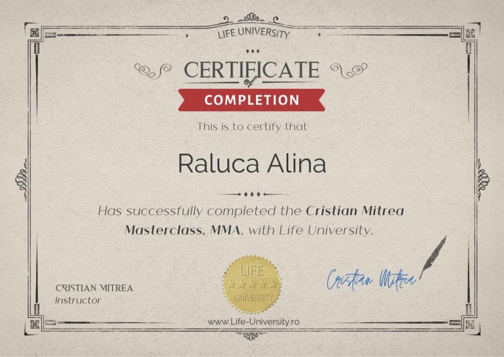 Certificare Curs MMA