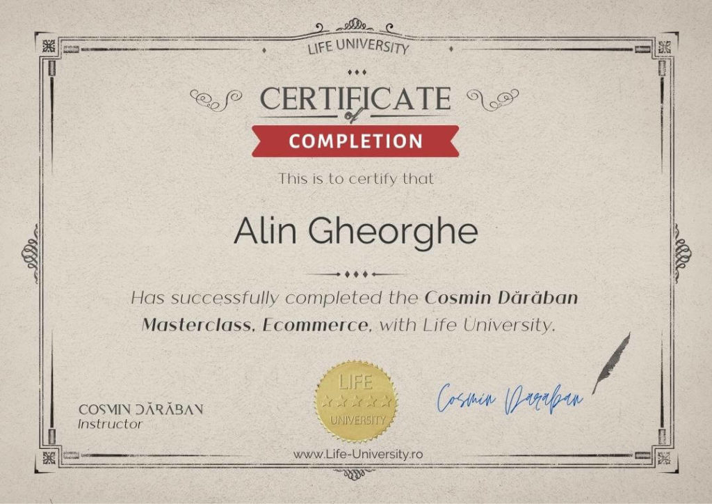 Certificare curs ecommerce