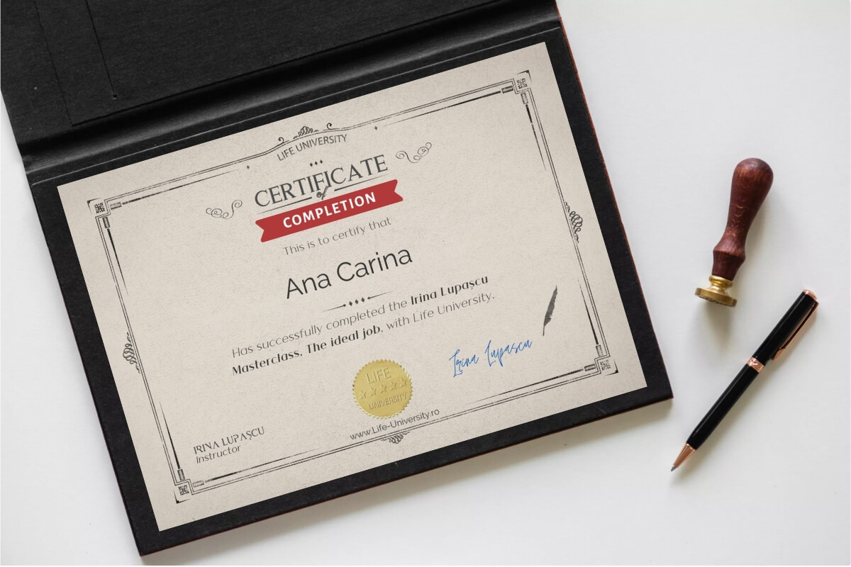 Certificat curs Irina Lupascu