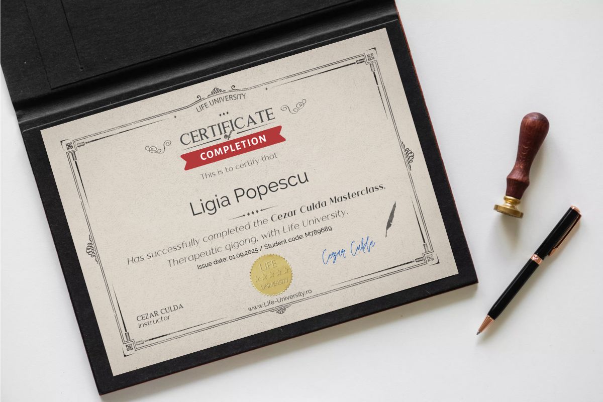 Certificat in rama Curs Qigong Terapeutic