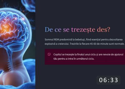 Lecție din curs parenting despre somnul copilului și co-reglarea emoțională.