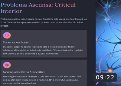 Lorena Anastasiu explică dialogul interior al copilului.