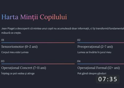 Imagine din curs parenting despre așteptări realiste în dezvoltarea copilului