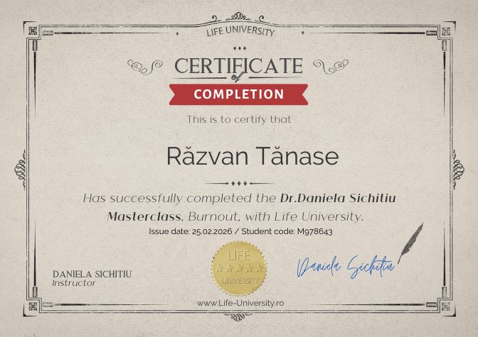 Mostra certificat Curs Burnout
